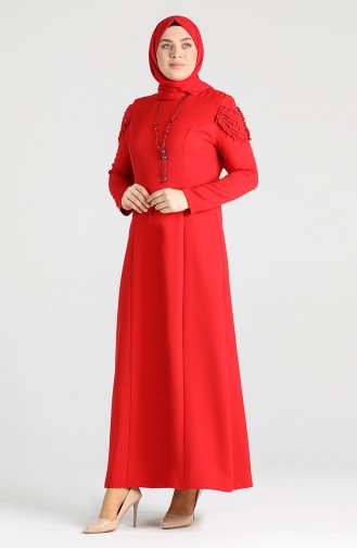 Rot Hijab Kleider 2134-09