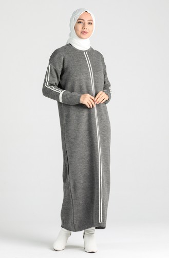 Anthrazit Hijab Kleider 2850-01
