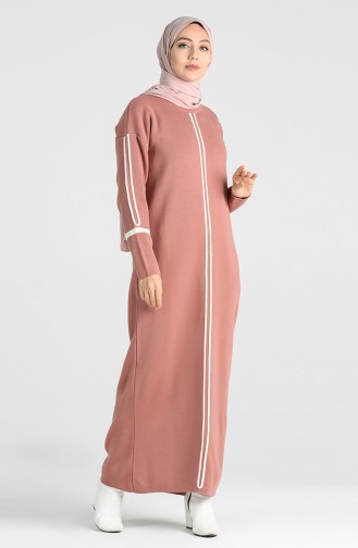 Robe Hijab Rose Pâle 2850-02