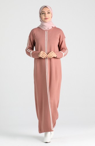 Beige-Rose Hijab Kleider 2850-02