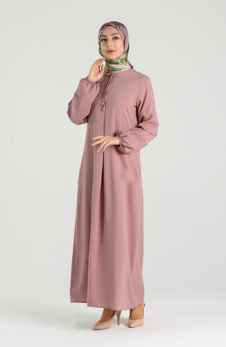 Beige-Rose Hijab Kleider 8002-01