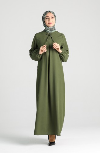 Khaki Hijab Kleider 8002-02