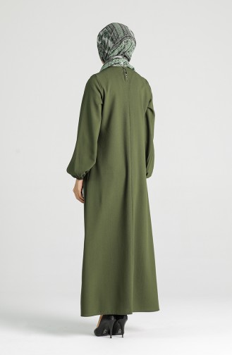 Khaki Hijab Kleider 8002-02