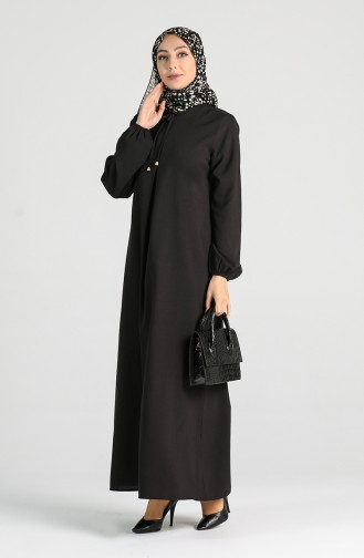 Schwarz Hijab Kleider 8002-03
