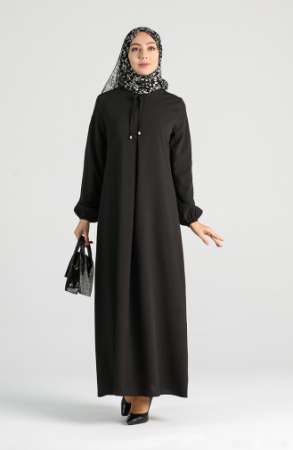 Schwarz Hijab Kleider 8002-03