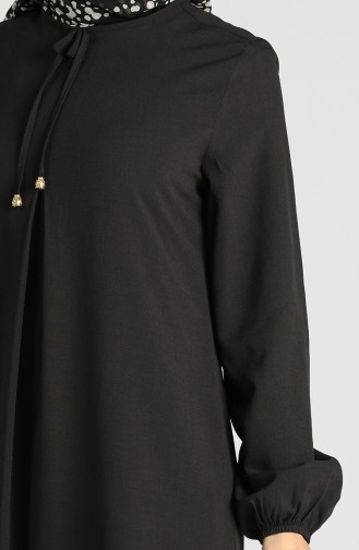 Schwarz Hijab Kleider 8002-03