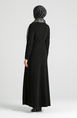 Schwarz Hijab Kleider 5604-06