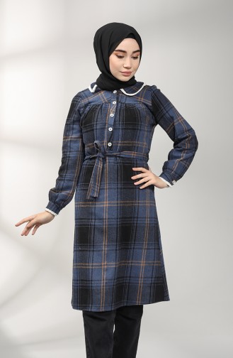 Bebe Collar Belted Tunic 5593-02 Indigo 5593-02