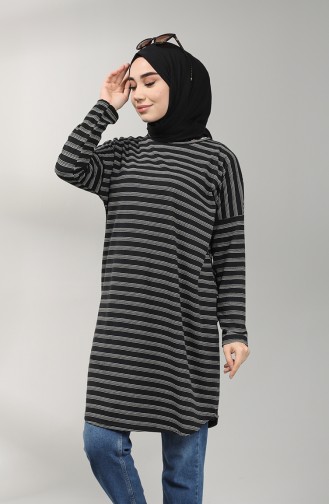 Striped Tunic 1426-01 Black 1426-01