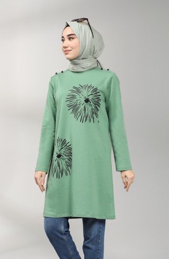 Two Thread Patterned Tunic 60346-06 Light Green 60346-06