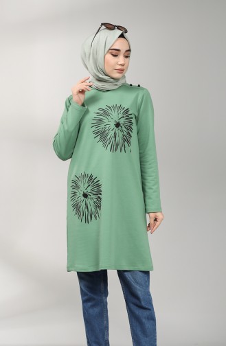 Two Thread Patterned Tunic 60346-06 Light Green 60346-06