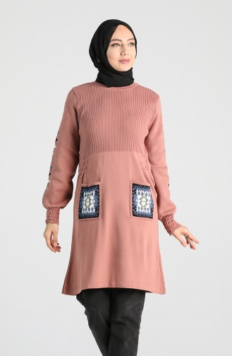 Knitwear Embroidery Tunic 9211-01 Dry Rose 9211-01