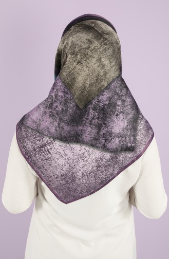 Karaca Patterned Rayon Scarf 90722-109 Lilac Petrol 90722-09