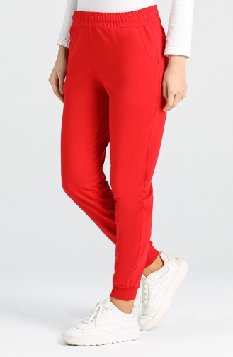 Sweatpants with Two Thread Pockets 94561-02 Red 94561-02