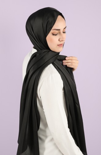 Charm Plain Satin Shawl 15224-01 Black 15224-01