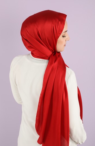 Charm Düz Saten Şal 15224-23 Kırmızı
