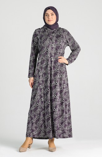 Plus Size Print Dress 4747a-03 Purple 4747A-03