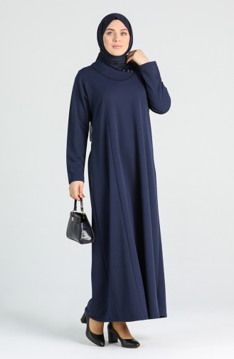 Dunkelblau Hijab Kleider 4756-02