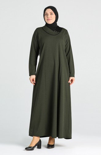 Khaki Hijab Kleider 4756-03