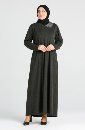 Khaki Hijab Kleider 4757-04