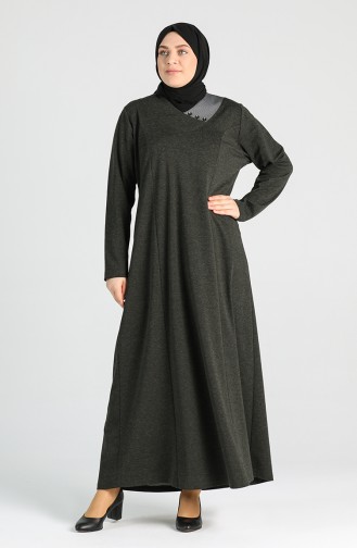 Khaki Hijab Kleider 4757-04