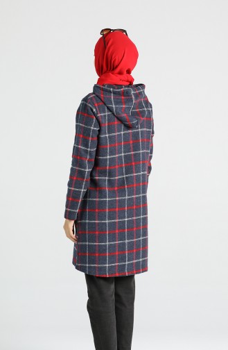 Plaid Lumberjack Zippered Tunic 5324-09 Navy Blue Red 5324-09