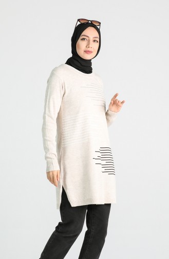 Triko Tunik 1294-05 Bej