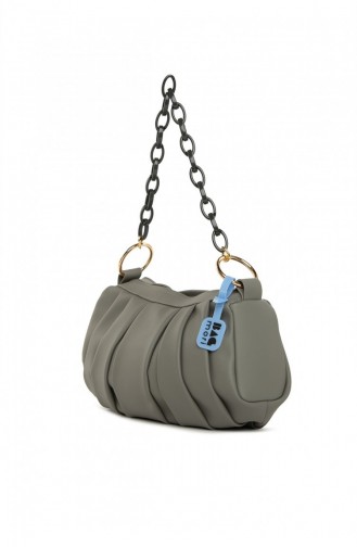 Bagmori Pleated Chain Oval Bag M000005276 Gray 8682166063116