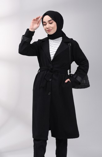 معطف طويل أسود 1332-01