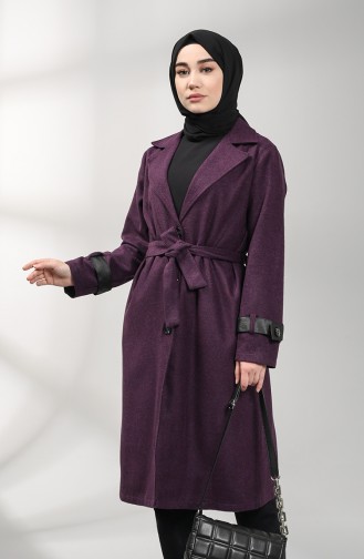 Belted Stamp Coat 1332-03 Purple 1332-03