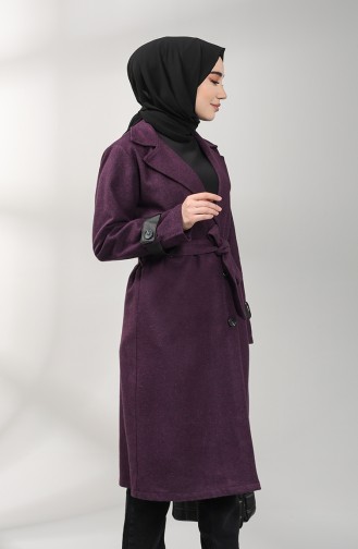 Belted Stamp Coat 1332-03 Purple 1332-03