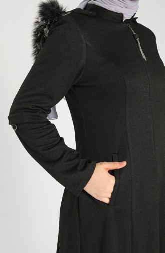 معطف طويل أسود 0126-03