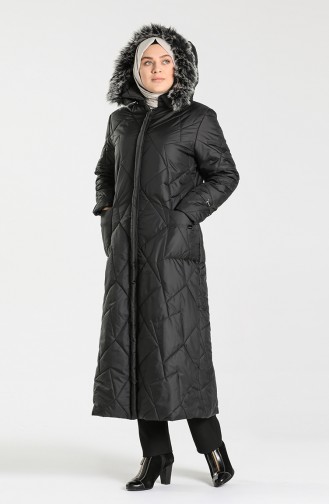 معطف طويل أسود 0635A-01