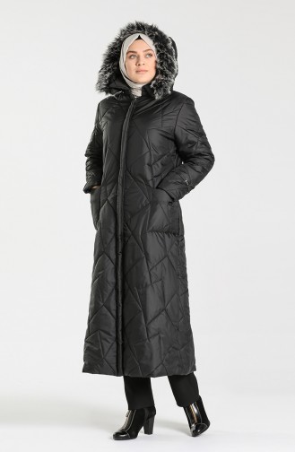 Plus Size quilted Coat 0635a-01 Black 0635A-01