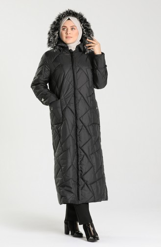 Plus Size quilted Coat 0635a-01 Black 0635A-01