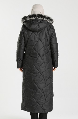 Plus Size quilted Coat 0635a-01 Black 0635A-01