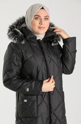 Plus Size quilted Coat 0635a-01 Black 0635A-01