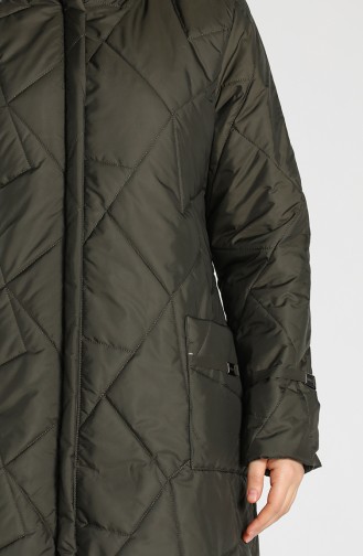 Büyük Beden Kapitone Kaban 0635A-02 Haki
