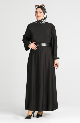 إي أف إي فستان بتصميم أكمام مزمومة 6666-01 لون أسود 6666-01