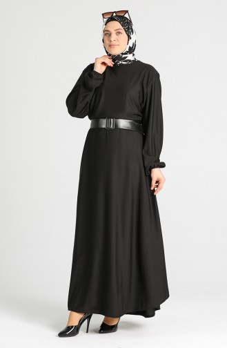 إي أف إي فستان بتصميم أكمام مزمومة 6666-01 لون أسود 6666-01