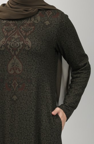 Khaki Hijab Kleider 20K3022102-01