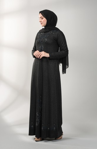 Schwarz Hijab Kleider 20K3022102-02