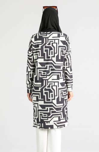 Patterned Long Tunic 30011-01 Black and White 30011-01