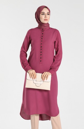 Buttoned Viscose Tunic 1810-03 Dried Rose 1810-03