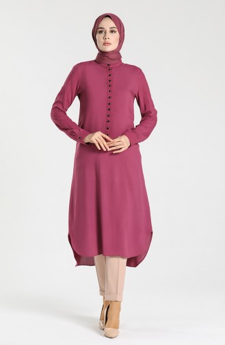 Buttoned Viscose Tunic 1810-03 Dried Rose 1810-03