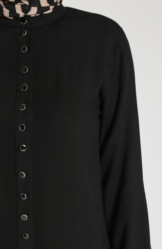 Buttoned Viscose Tunic 1810-04 Black 1810-04