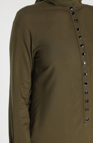 Buttoned Viscose Tunic 1810-05 Khaki 1810-05