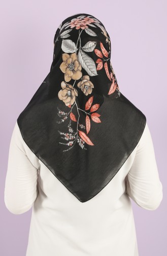 Karaca Patterned Cotton Scarf 90724-05 Black Dark Beige 90724-05