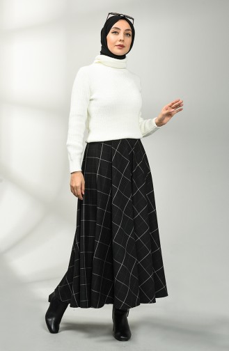 Plaid Mevlana Skirt 4354etk-06 Black 4354ETK-06