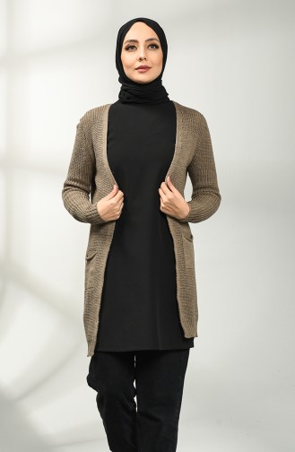 Triko Cepli Hırka 1462-12 Vizon